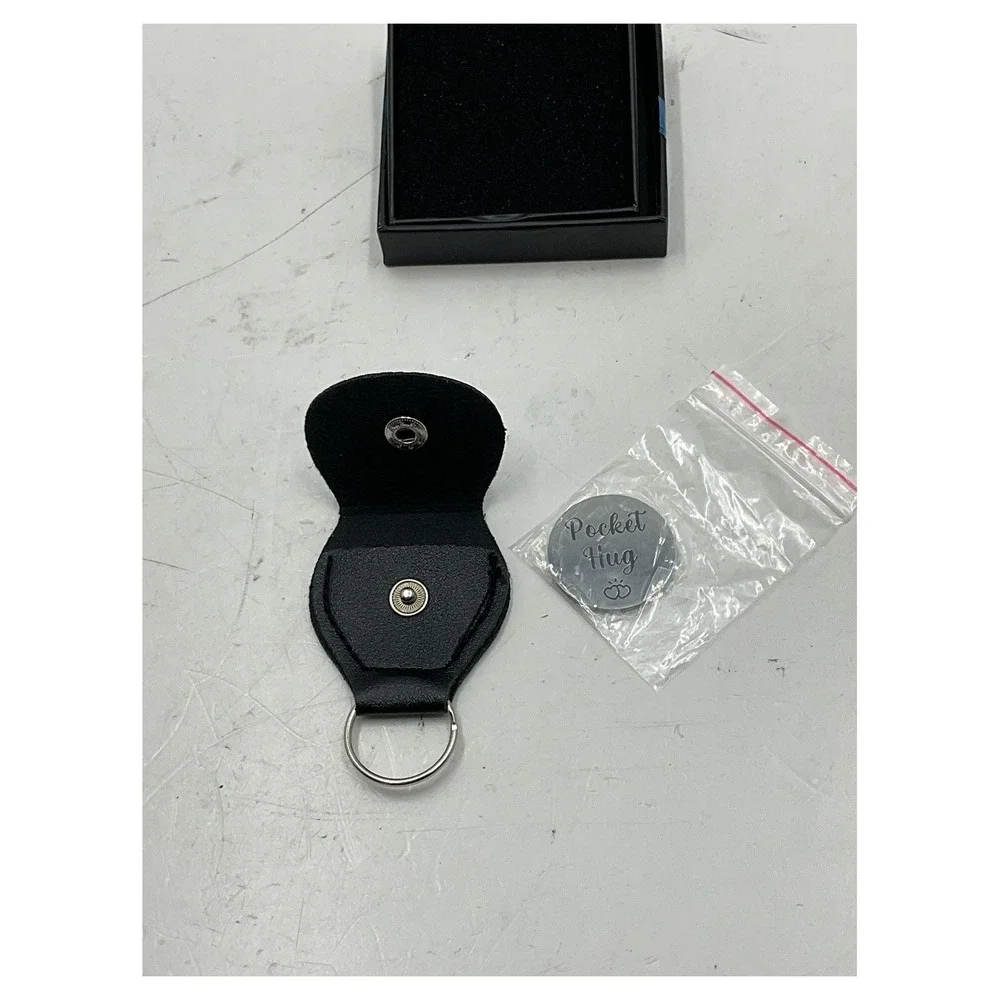 Unbranded Adoption Pocket Hug Keepsake Token Keychain with Faux Leather Pouch Bo